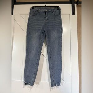 SHEIN High Rise Distressed Blue Jeans